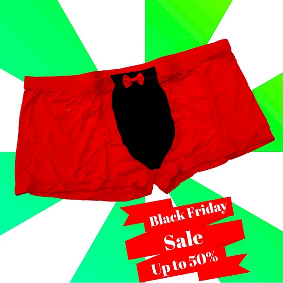Mens Sexy Boxer Briefs Red & Black Boyfriend Husband Gift - Picture 11 of 12
